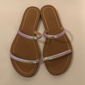 j crew iridescent isla Slide Sandal